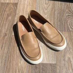 Goodfellow & Co Tan Leather Slip-On Loafers with White Soles
